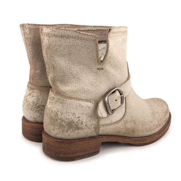 Frye Veronica Distressed Leather Ankle Boots 9 B - Picture 5 of 13